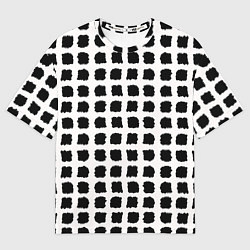 Футболка оверсайз женская Лаконичные мазки квадраты, цвет: 3D-принт