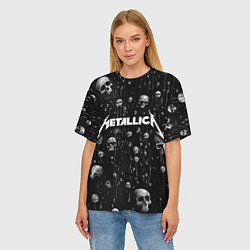 Футболка оверсайз женская Metallica - rock, цвет: 3D-принт — фото 2