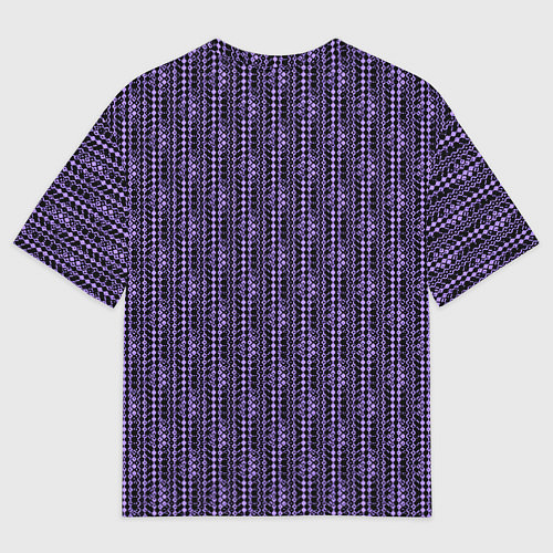 Женская футболка оверсайз Чёрно-фиолетовый текстурированный узор / 3D-принт – фото 2