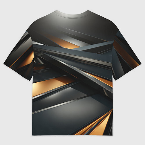 Женская футболка оверсайз Черная абстракция геометрия / 3D-принт – фото 2