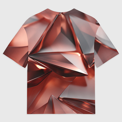 Женская футболка оверсайз Рубиновые пирамидки / 3D-принт – фото 2