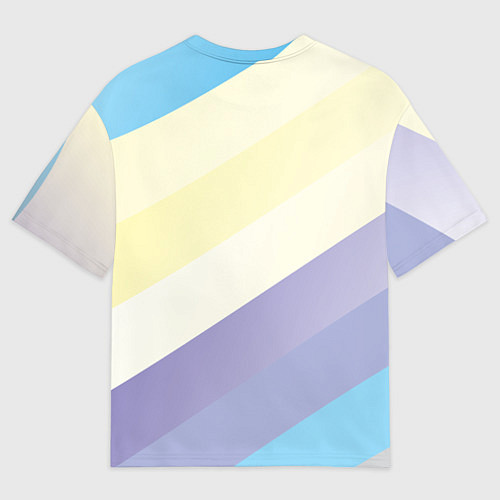 Женская футболка оверсайз Паттерн цветные волны - color waves / 3D-принт – фото 2