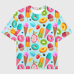 Футболка оверсайз женская Летние сладости, цвет: 3D-принт