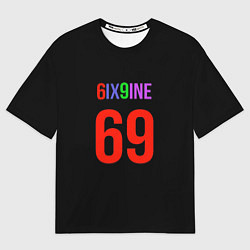 Футболка оверсайз женская 6ix9ine logo, цвет: 3D-принт