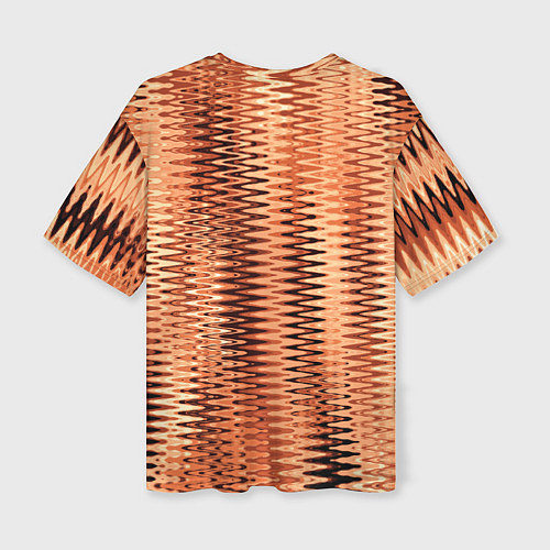 Женская футболка оверсайз Коричневый абстрактные полосы / 3D-принт – фото 2