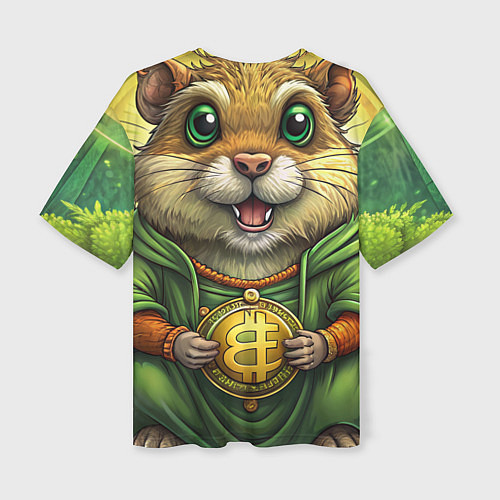Женская футболка оверсайз Криптовалютный хомячок / 3D-принт – фото 2