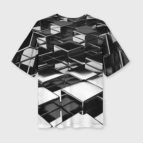 Женская футболка оверсайз Хромированная абстракция / 3D-принт – фото 2