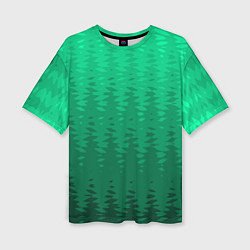 Футболка оверсайз женская Зелёный абстрактный градиент, цвет: 3D-принт