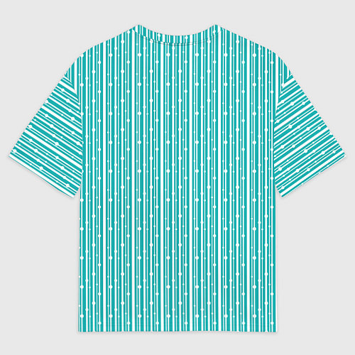 Женская футболка оверсайз Бело-голубой полосы в горошек / 3D-принт – фото 2