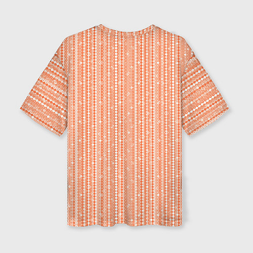 Женская футболка оверсайз Оранжевый полосы узоры / 3D-принт – фото 2