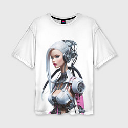 Женская футболка оверсайз Cyber warrior Barbie - ai art fantasy