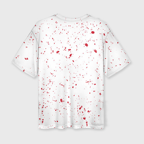 Женская футболка оверсайз Самурай на фоне красного солнца / 3D-принт – фото 2
