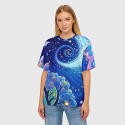 Футболка оверсайз женская Звездный лес, цвет: 3D-принт — фото 2