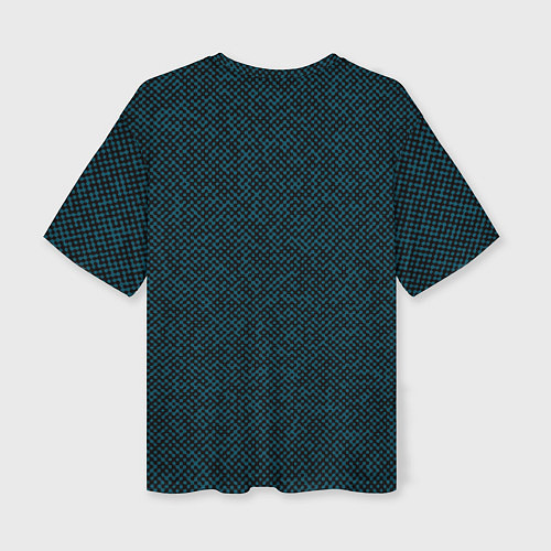 Женская футболка оверсайз Текстурированный чёрно-бирюзовый / 3D-принт – фото 2