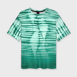 Женская футболка оверсайз Tie-dye green stripes