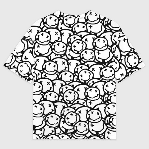 Женская футболка оверсайз Nirvana rock pattern / 3D-принт – фото 2