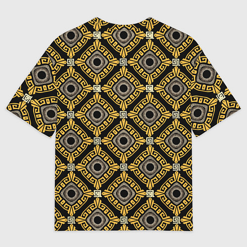 Женская футболка оверсайз Греческий орнамент меандр / 3D-принт – фото 2