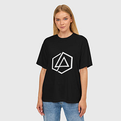 Футболка оверсайз женская Linkin park logo white, цвет: 3D-принт — фото 2