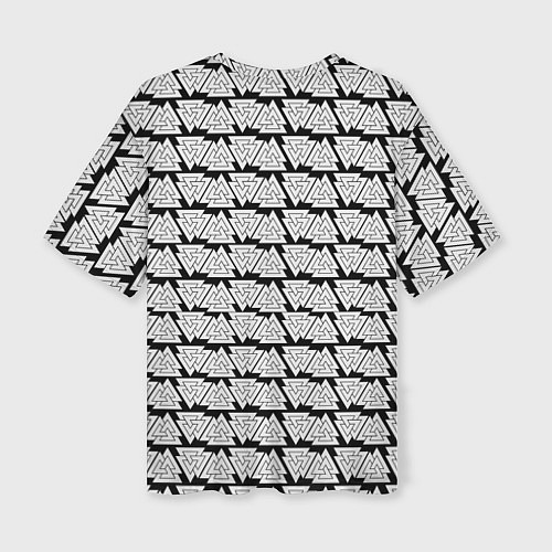 Женская футболка оверсайз Символика валькнут и руны / 3D-принт – фото 2