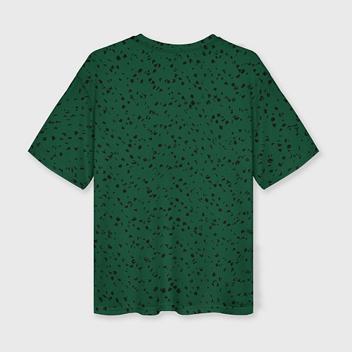 Женская футболка оверсайз Тёмный зелёный мелкими пятнами / 3D-принт – фото 2