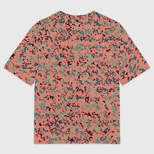 Женская футболка оверсайз Розово-бирюзовый абстрактный / 3D-принт – фото 2