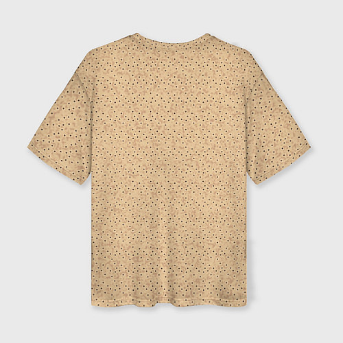 Женская футболка оверсайз Бежевый текстурированный в мелкий горошек / 3D-принт – фото 2