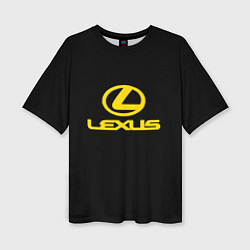 Женская футболка оверсайз Lexus yellow logo