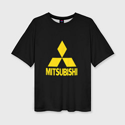 Футболка оверсайз женская Mitsubishi logo yelow, цвет: 3D-принт