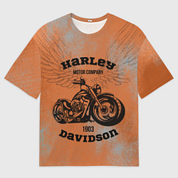 Футболка оверсайз женская Harley Davidson - Moto, цвет: 3D-принт