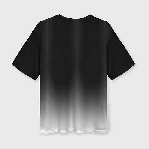 Женская футболка оверсайз Ювентус серый градиент / 3D-принт – фото 2