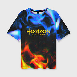 Футболка оверсайз женская Horizon zero dawn flame glitch, цвет: 3D-принт