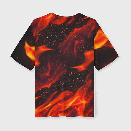 Женская футболка оверсайз God of war fire steel / 3D-принт – фото 2
