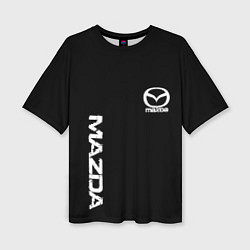 Женская футболка оверсайз Mazda white logo