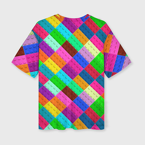 Женская футболка оверсайз Блоки цветового конструктора / 3D-принт – фото 2