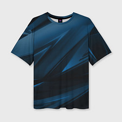 Футболка оверсайз женская Geometry stripes blue neon, цвет: 3D-принт