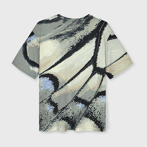Женская футболка оверсайз Абстракция - крыло бабочки / 3D-принт – фото 2