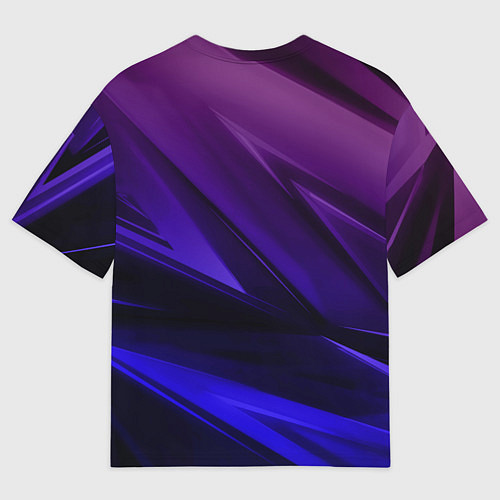 Женская футболка оверсайз Абстракция из градиента и линий / 3D-принт – фото 2