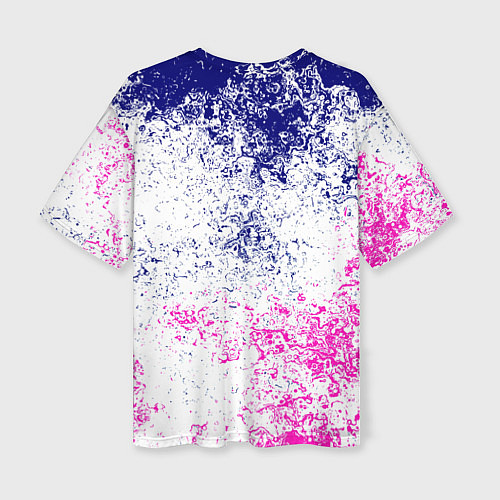 Женская футболка оверсайз Portal брызги красок текстура / 3D-принт – фото 2