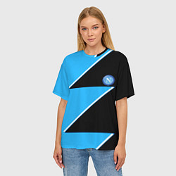 Футболка оверсайз женская Napoli fc geometry blue, цвет: 3D-принт — фото 2