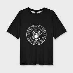 Женская футболка оверсайз Ramones logo rock