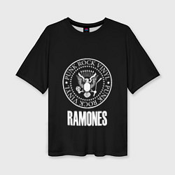 Женская футболка оверсайз Ramones rock logo