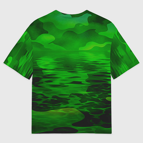 Женская футболка оверсайз Камуфляж с водой / 3D-принт – фото 2