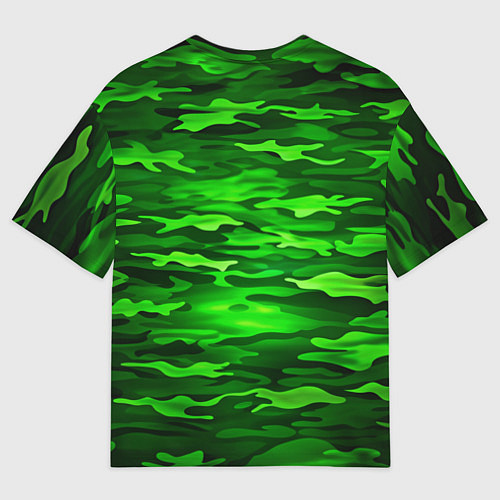 Женская футболка оверсайз Зелёные водоросли-камуфляж / 3D-принт – фото 2