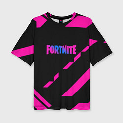 Женская футболка оверсайз Fortnite geometry pink