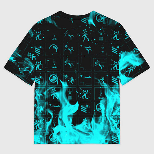 Женская футболка оверсайз Half life fire x portal game / 3D-принт – фото 2