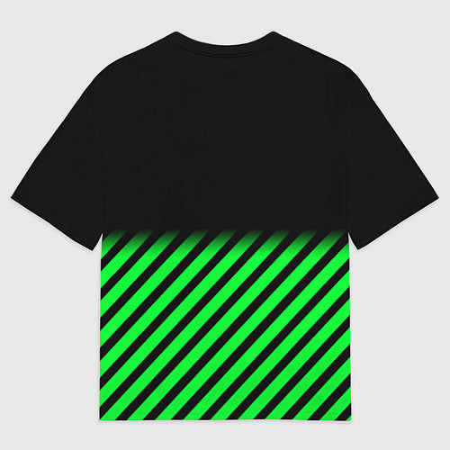 Женская футболка оверсайз Xbox line green / 3D-принт – фото 2