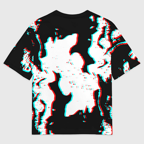 Женская футболка оверсайз 7 Days to die glitch fire / 3D-принт – фото 2