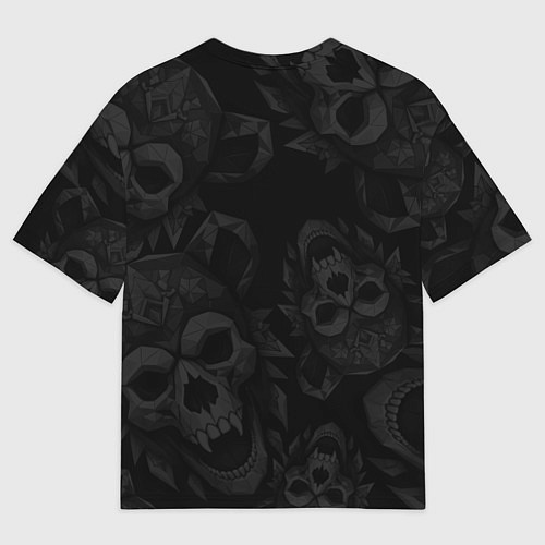 Женская футболка оверсайз Slipknot на фоне черепа демона с рогами в очках / 3D-принт – фото 2