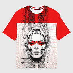 Футболка оверсайз женская Футуристичная женщина-андроид, цвет: 3D-принт