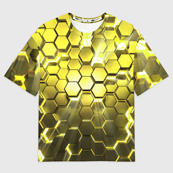 Женская футболка оверсайз Золотые соты